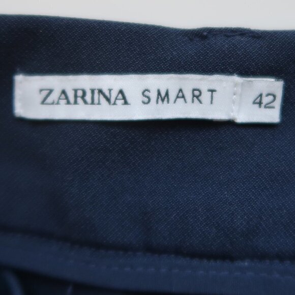 Zarina Smart Navy Blue False Wrap Midi Career Pencil Skirt With Belt S - Picture 7 of 16
